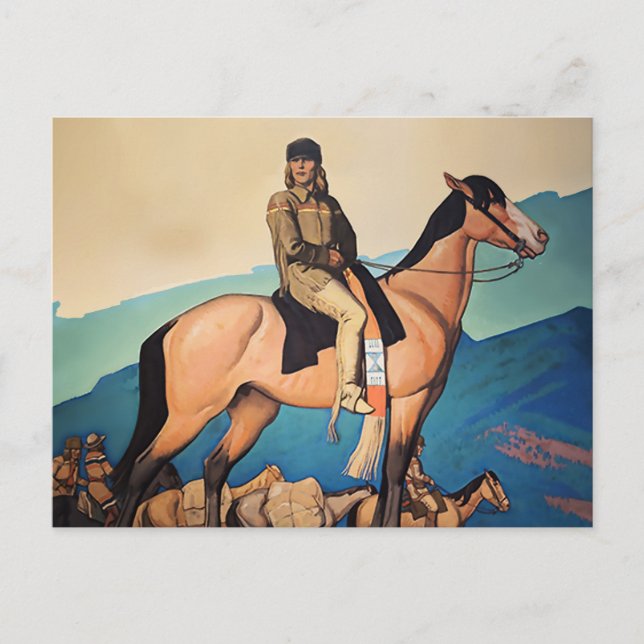 Kit Carson With Mountain Men by Maynard Dixon Postcard (Front)