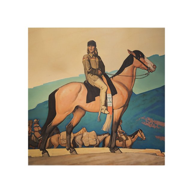 Kit Carson With Mountain Men by Maynard Dixon Wood Wall Art (Front)