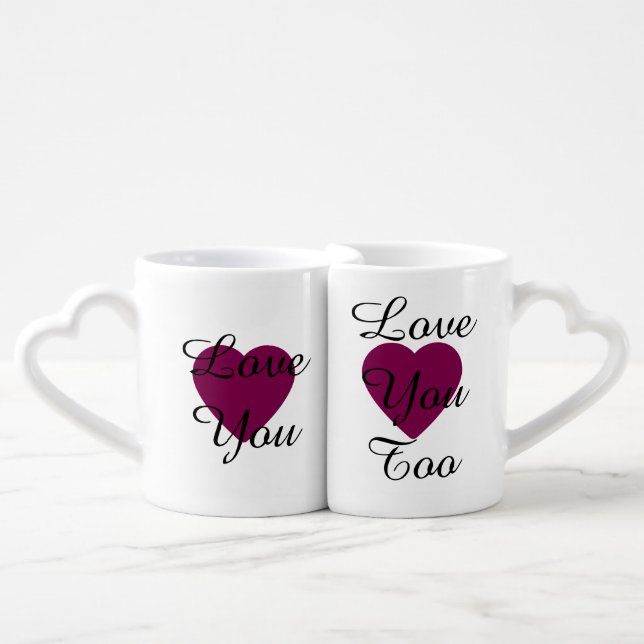 Kit de Caneca Lovers "Love You" Coffee Mug Set (Front Nesting)