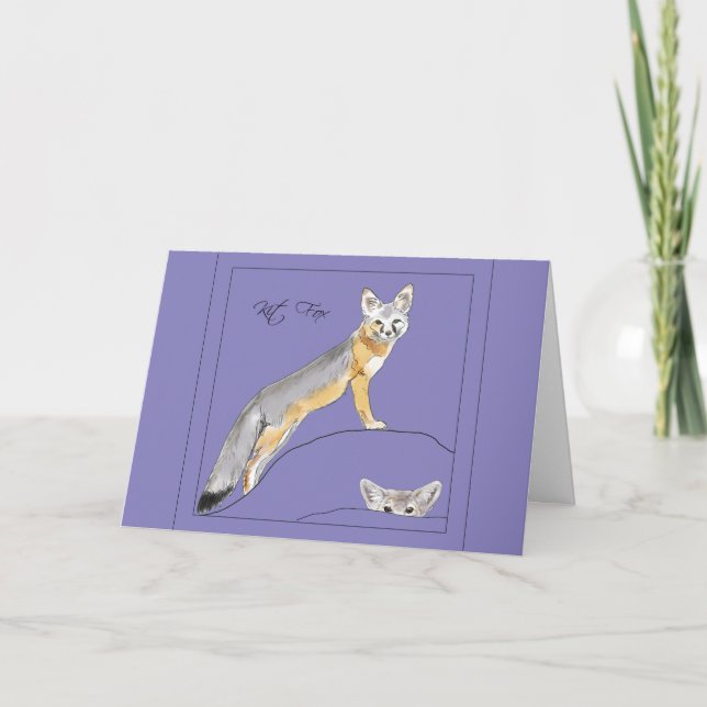 Kit Fox Letterpress Thank You Card (Front)