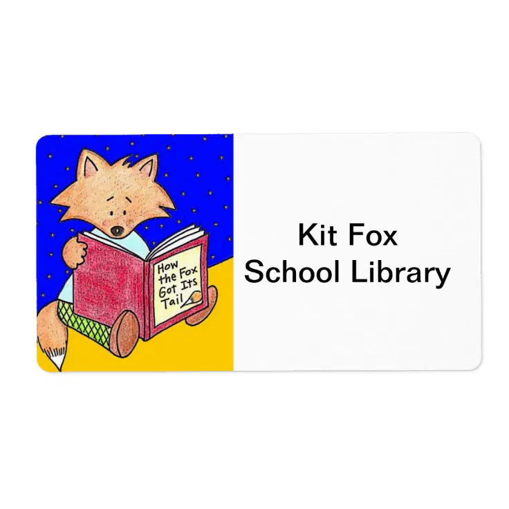 Kit Fox Library Book Labels Zazzle