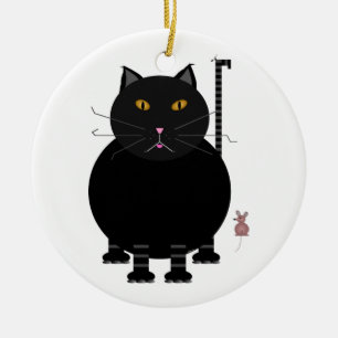 Kit Kat and Mouse Ceramic Ornament