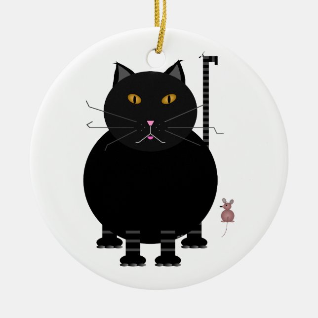 Kit Kat and Mouse Ceramic Ornament (Front)