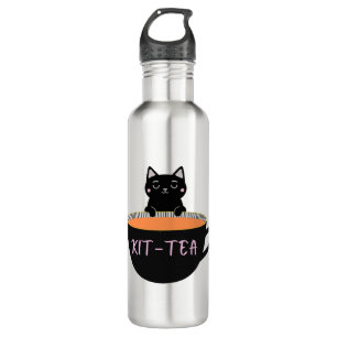 KIT-TEA BLACK CAT STAINLESS STEEL WATER BOTTLE