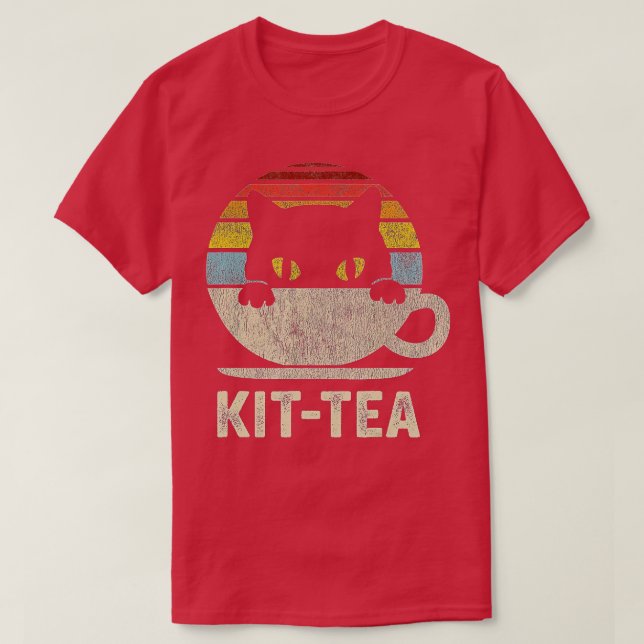 Kit Tea Black Kitty Cat Tea Lover Gift T-Shirt (Design Front)