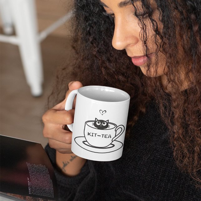 Kit-Tea Cat Funny Pun Coffee Mug (Creator Uploaded)