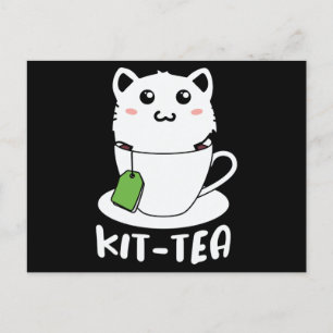 Kit Tea Funny Cat Lovers Postcard