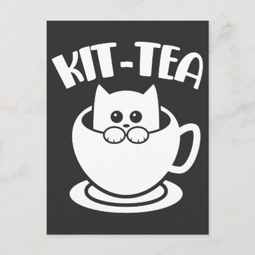 Kit_Tea Pet Funny Cat Tea Animal Pun Postcard