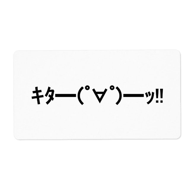 KITA!! Emoticon キタ━━━(゜∀゜)━━━ッ!! Japanese Kaomoji Label (Front)