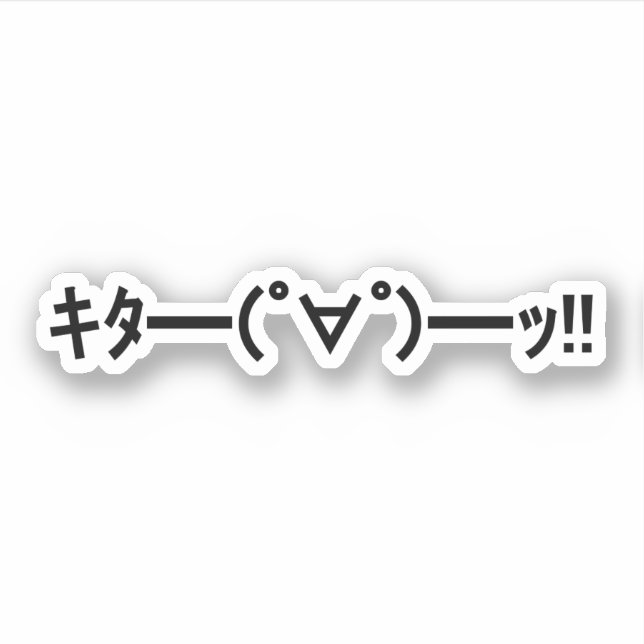 KITA!! Emoticon キタ━━━(゜∀゜)━━━ッ!! Japanese Kaomoji Sticker (Front)