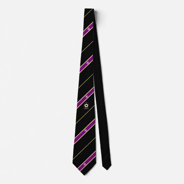 Kitakyushu stripes flag neck tie (Front)