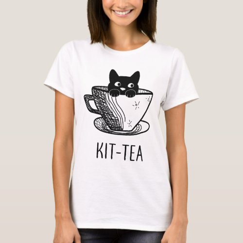 KitBrown Cat LoverCute Funny Black Cat T_Shirt