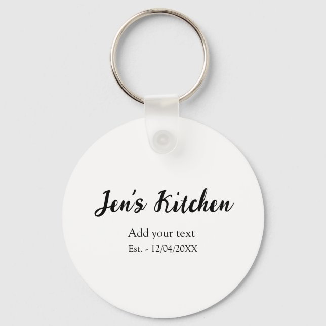 Kitchen add name year add your text name custom th keychain (Front)