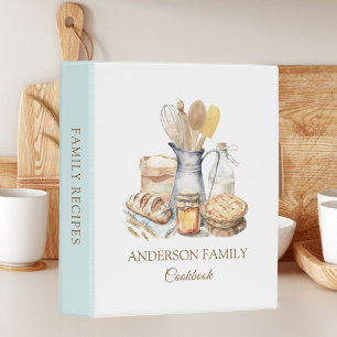 Kitchen and Baking Utensils Family Recipe Cookbook Mini Binder