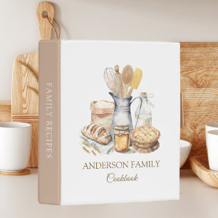 Kitchen and Baking Utensils Family Recipe Cookbook Mini Binder