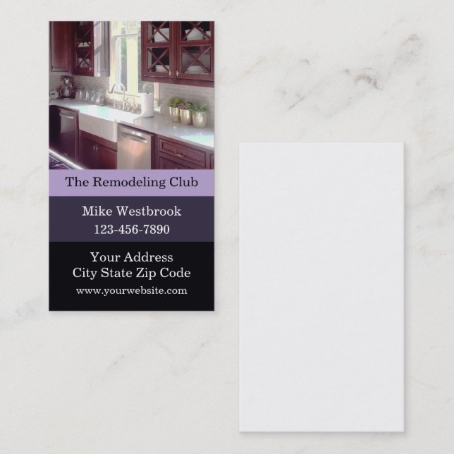 Kitchen And Bath Remodeling Business Card (Front/Back)