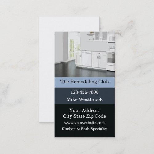 Kitchen And Bath Remodeling Modern Business Card