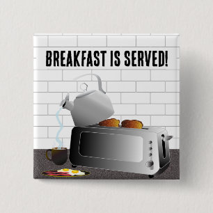 Kitchen Appliances Breakfast Funny Button
