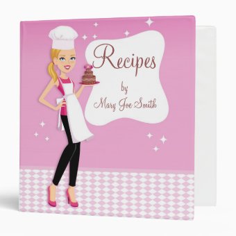 Kitchen Art Custom Recipe Binder Personalized | Zazzle