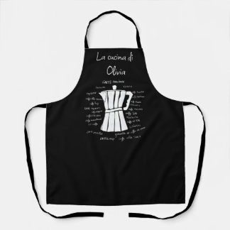 Kitchen art Italian Espresso coffee black Apron