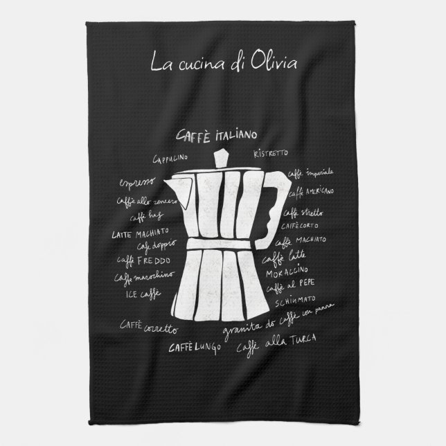 Kitchen art Italian Espresso coffee moka pot Towel (Vertical)