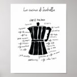 Kitchen art Italian Espresso coffee pot espresso  Poster