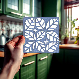 Kitchen backsplash tile, Blue and white Ceramic T Tile