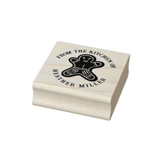 Kitchen Bakery Personalized Gingerbread Cookie Rubber Stamp (Stamp)