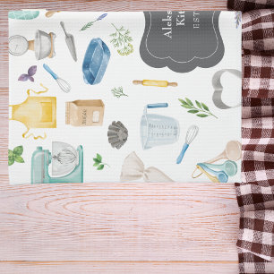 Kitchen Baking Supplies Monogram Customizable Towel