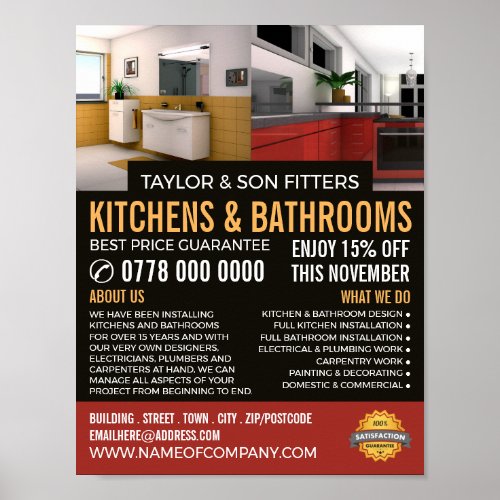 Kitchen  Bathroom Design KitchenBathroom Fitter Poster