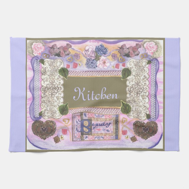 Kitchen Beauty Collage Fabric Photo Frame American Kitchen Towel (Horizontal)