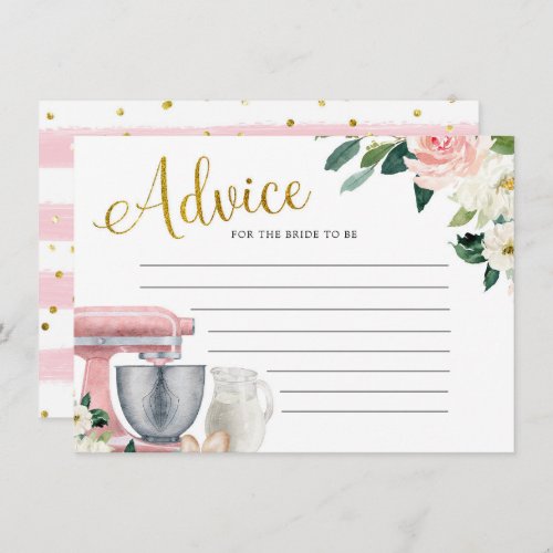 Kitchen Bridal Shower Advice Card