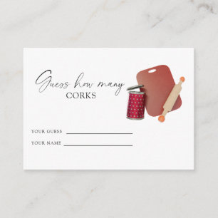 Kitchen bridal shower - guess how many corks enclosure card