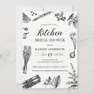 Kitchen Bridal Shower herbs spices invitation card