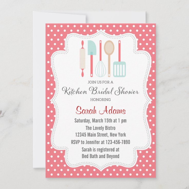 Kitchen Bridal Shower Invitation Zazzle