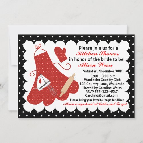 Kitchen Bridal Shower Invitation