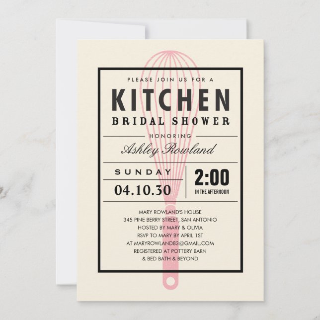 Kitchen Bridal Shower Invitations (Front)