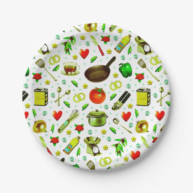 Kitchen Bridal Shower Paper Plates (Front)