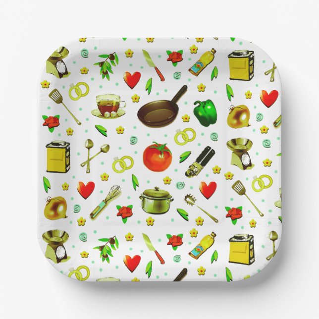 Kitchen Bridal Shower Paper Plates (Front)