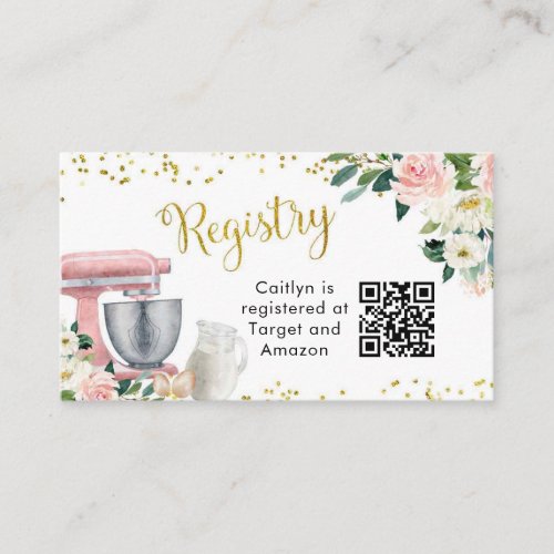 Kitchen Bridal Shower Registry Card