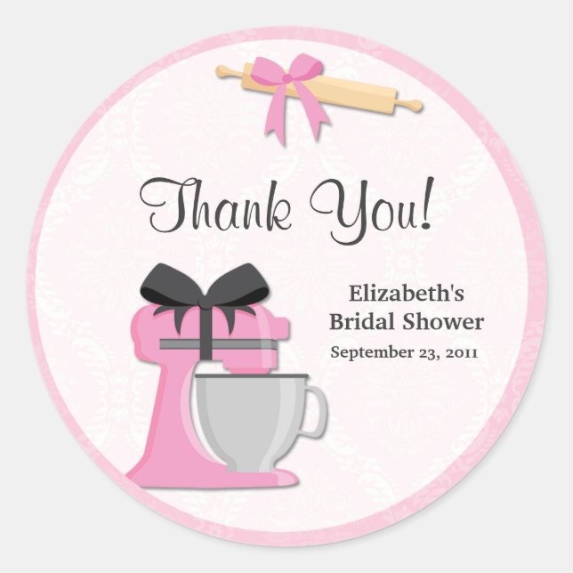 Kitchen Bridal Shower Thank You Stickers (Front)