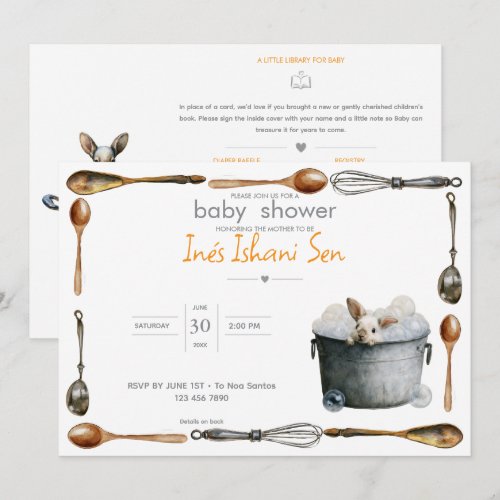 Kitchen Bunny Mischief | Baby Shower Invitation