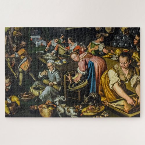 Kitchen by Vincenzo Campi Painting Jigsaw Puzzle