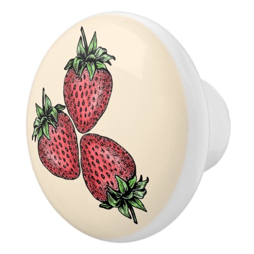 Kitchen Cabinet Drawer Makeover 3 Strawberries Ceramic Knob