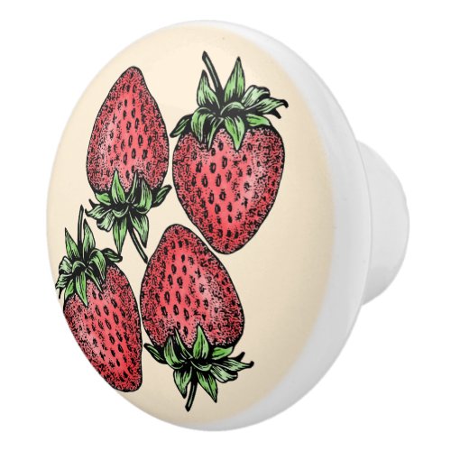 Kitchen Cabinet Drawer Makeover 4 Strawberries Ceramic Knob