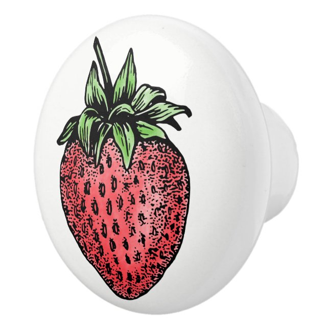 Kitchen Cabinet Makeover Strawberry Ceramic Knob (Right)