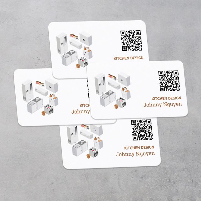 Kitchen Cabinets Customized QR Business Card (Kitchen Cabinets Visiting Cards)