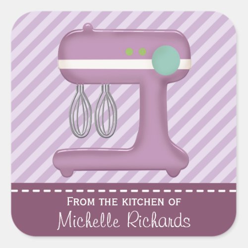 Kitchen Cake Mixer Homemade Baking Custom Square Sticker