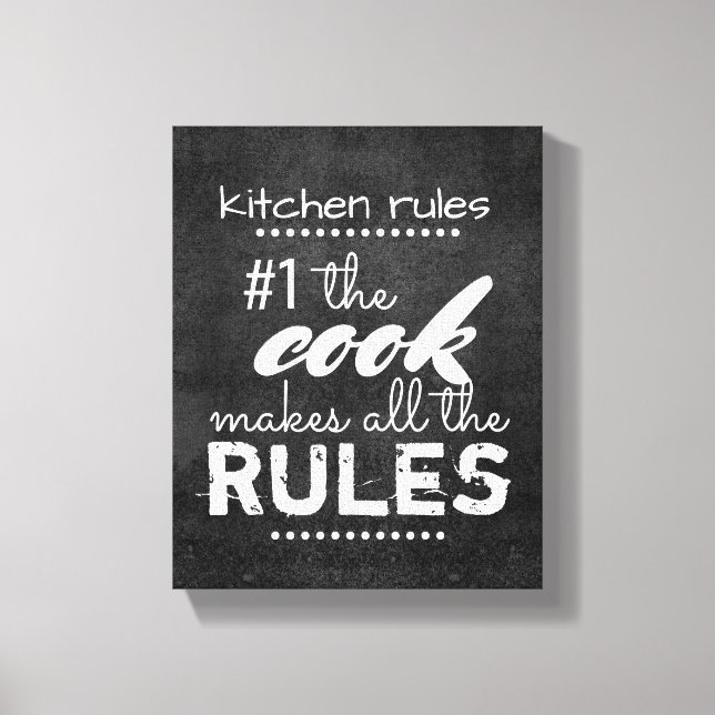 kitchen canvas wall art humor quote gray and white (Front)