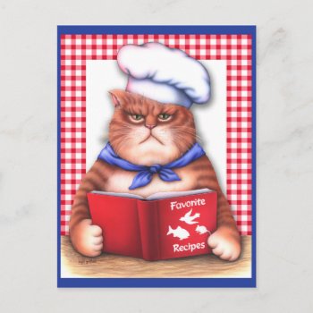 Kitchen Cat Postcard by gailgastfield at Zazzle